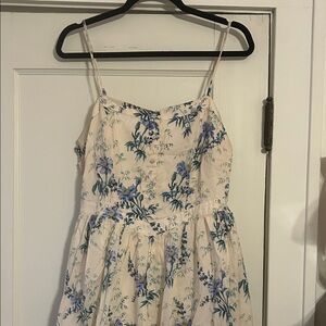 Christy Dawn, Blue lightweight cotton floral midi dress size L